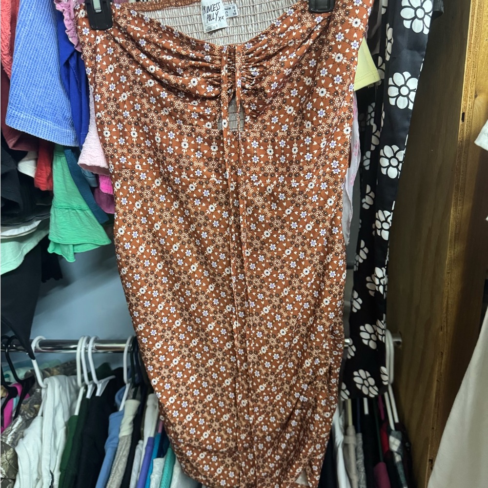 Princess Polly Brown Floral Skirt